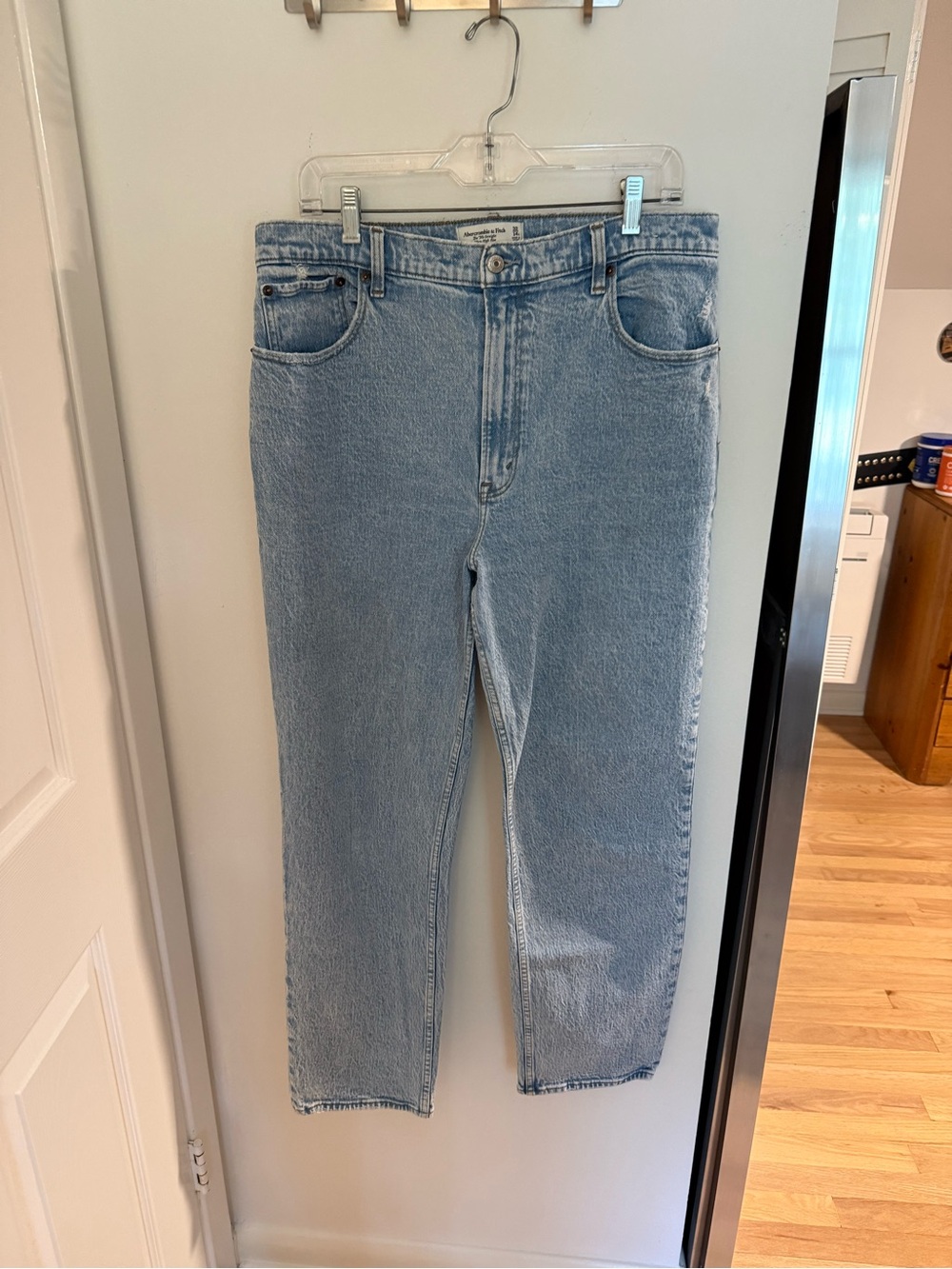 Abercrombie & Fitch Light Wash High-Rise Tapered Jeans